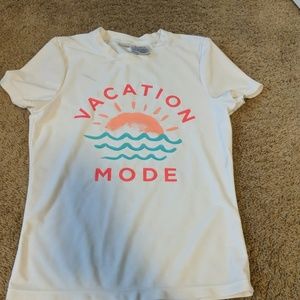 Old Navy White Swim Shirt "Vacation Mode"